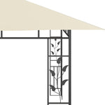 Paviljong Med Myggnett Og Led-Lysslynge 4X3X2,73 M Kremhvit