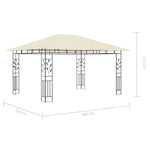 Paviljong Med Myggnett Og Led-Lysslynge 4X3X2,73 M Kremhvit