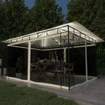 Paviljong Med Myggnett Og Led-Lysslynge 4X3X2,73 M Kremhvit