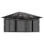 Paviljong Med Myggnett Og Led-Lysslynge 4X3X2,73 M Antrasitt