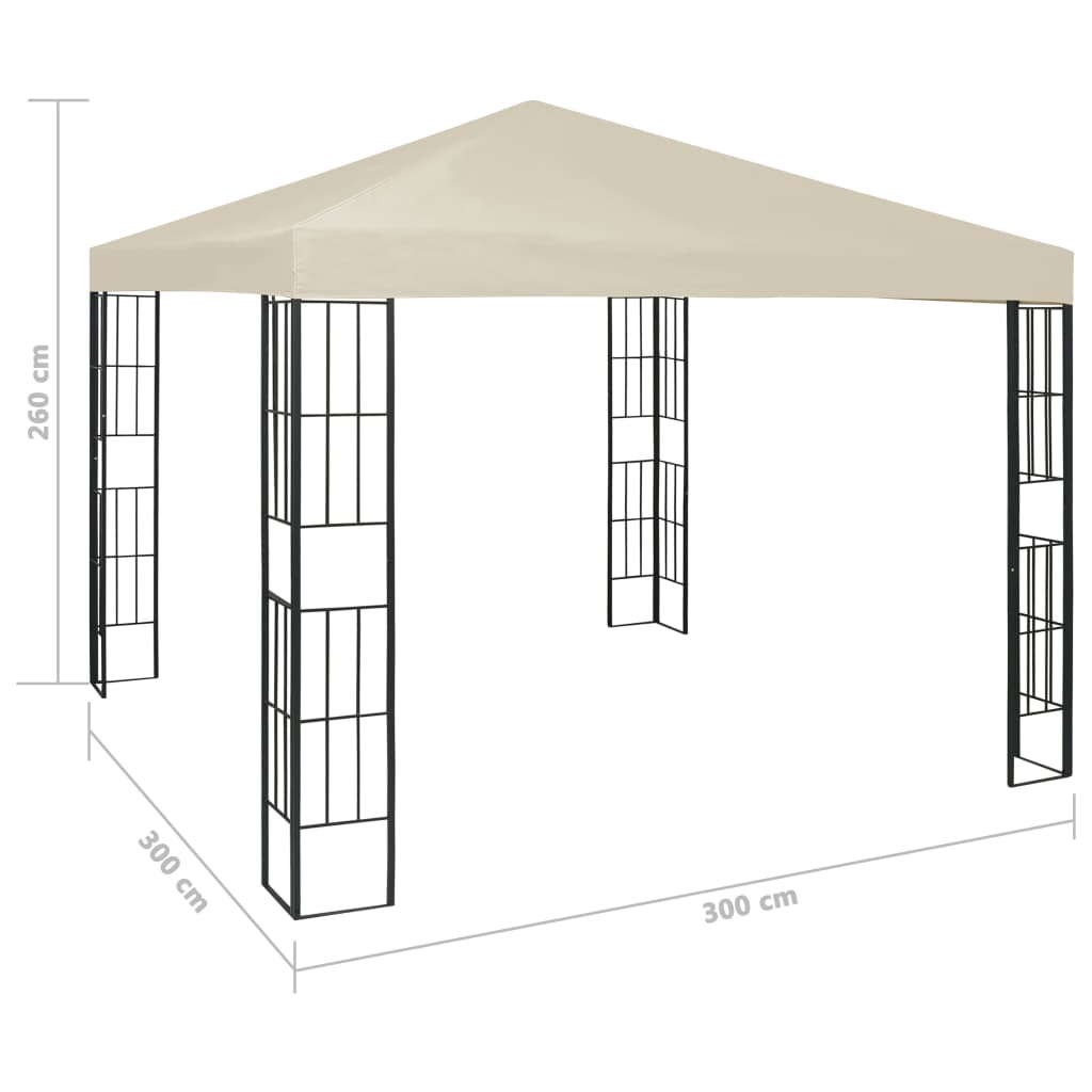 Paviljong Med Led-Lysslynge 3X3 M Kremhvit