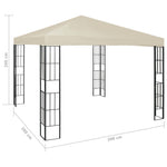 Paviljong Med Led-Lysslynge 3X3 M Kremhvit