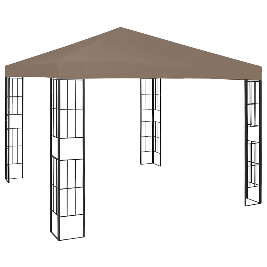 Paviljong Med Led-Lysslynge 3X3 M Gråbrun