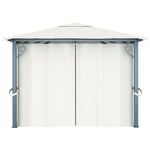 Paviljong Med Gardin Og Led-Strenglys 4X3 M Krem Aluminium