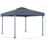 Paviljong Med Led-Strenglys 300X300 Cm Antrasitt Aluminium