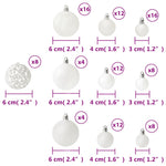 Julekulesett 100 Deler Hvit