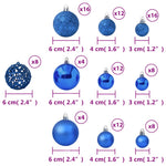 Julekulesett 100 Deler Blå