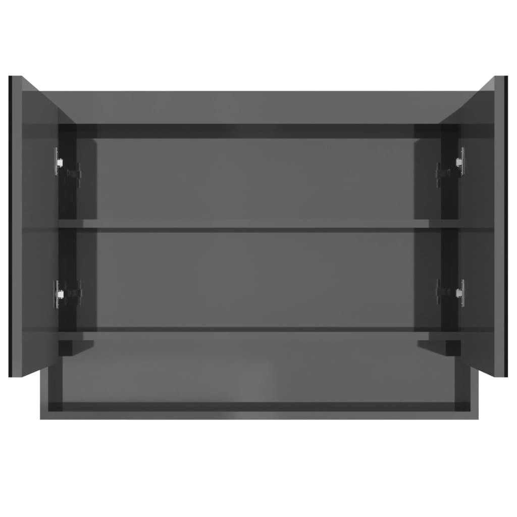 Speilskap Til Bad 80X15X60 Cm Mdf Skinnende Grå