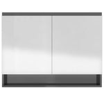Speilskap Til Bad 80X15X60 Cm Mdf Skinnende Grå