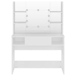 Sminkebord Med Led-Lys 100X40X135 Cm Mdf Hvit