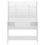 Sminkebord Med Led-Lys 100X40X135 Cm Mdf Blank Hvit