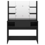 Sminkebord Med Led-Lys 100X40X135 Cm Mdf Svart