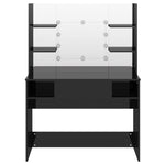 Sminkebord Med Led-Lys 100X40X135 Cm Mdf Blank Svart