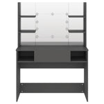 Sminkebord Med Led-Lys 100X40X135 Cm Mdf Grå