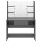 Sminkebord Med Led-Lys 100X40X135 Cm Mdf Blank Grå