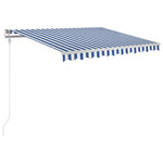 Automatisk Uttrekkbar Markise 300X250 Cm Blå Og Hvit