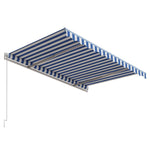 Automatisk Uttrekkbar Markise 300X250 Cm Blå Og Hvit
