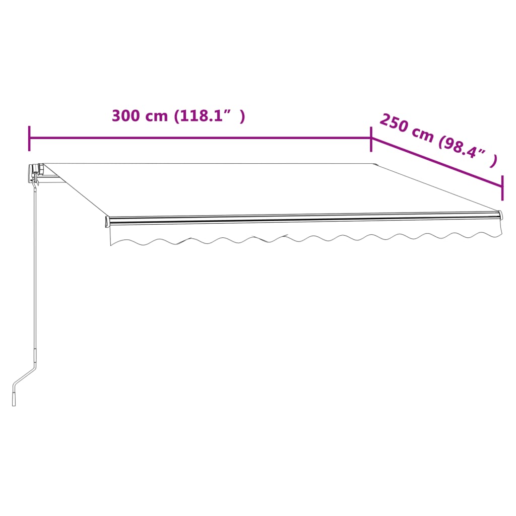Automatisk Uttrekkbar Markise 300X250 Cm Oransje Og Brun