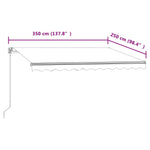Automatisk Uttrekkbar Markise 350X250 Cm Gul Og Hvit