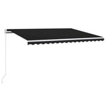 Manuell Uttrekkbar Markise Med Led 400X300 Cm Antrasitt