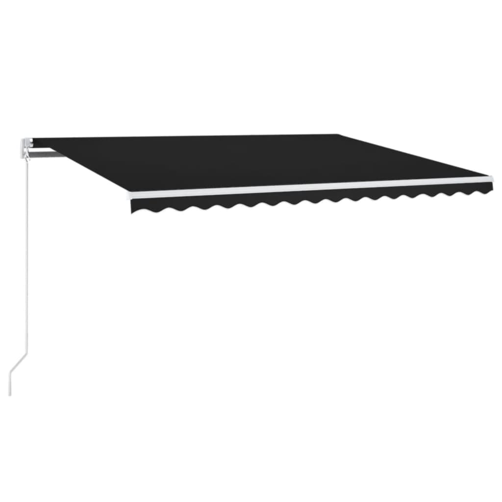 Manuell Uttrekkbar Markise Med Led 400X300 Cm Antrasitt