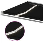 Manuell Uttrekkbar Markise Med Led 400X300 Cm Antrasitt