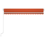 Manuell Uttrekkbar Markise Med Led 450X300 Cm Oransje Og Brun