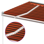 Manuell Uttrekkbar Markise Med Led 450X300 Cm Oransje Og Brun