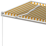Manuell Uttrekkbar Markise 500X300 Cm Gul Og Hvit
