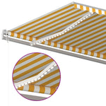 Automatisk Markise Med Vindsensor Og Led 500X300 Cm Gul/Hvit