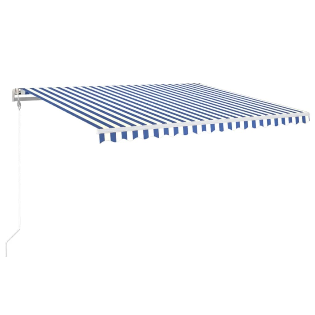 Automatisk Uttrekkbar Markise 400X350 Cm Blå Og Hvit