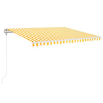 Automatisk Uttrekkbar Markise 400X350 Cm Gul Og Hvit