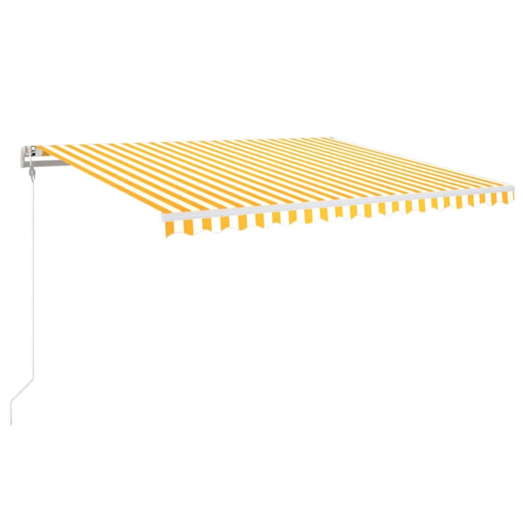 Automatisk Uttrekkbar Markise 400X350 Cm Gul Og Hvit