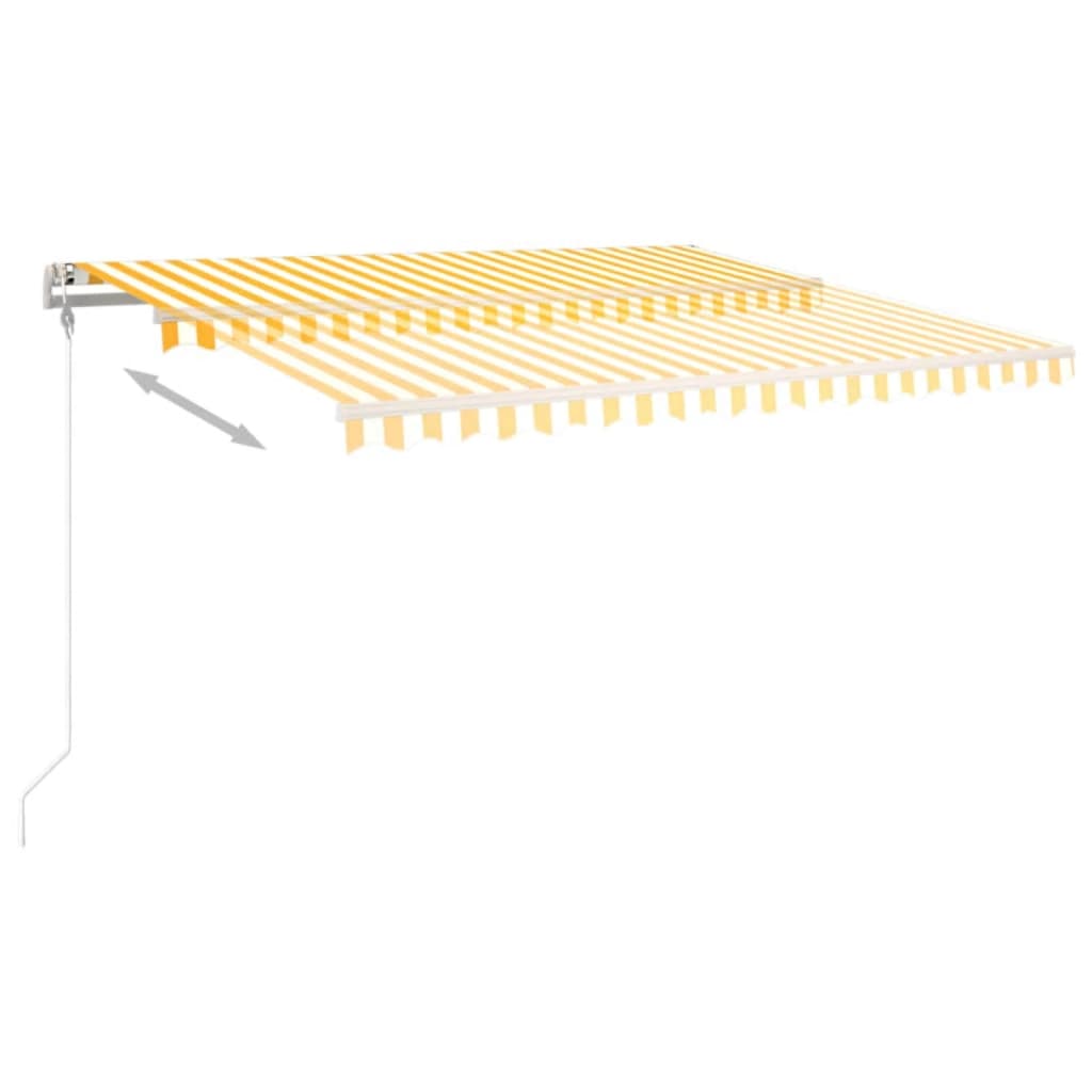 Automatisk Uttrekkbar Markise 400X350 Cm Gul Og Hvit