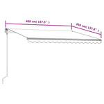 Automatisk Uttrekkbar Markise 400X350 Cm Gul Og Hvit