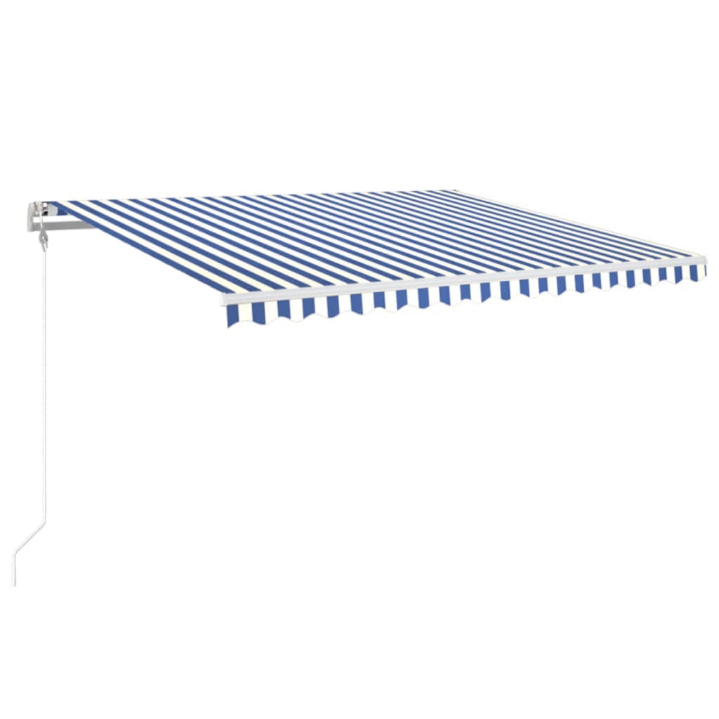 Automatisk Uttrekkbar Markise 450X350 Cm Blå Og Hvit