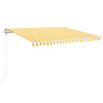 Automatisk Uttrekkbar Markise 450X350 Cm Gul Og Hvit