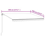 Automatisk Uttrekkbar Markise 450X350 Cm Gul Og Hvit