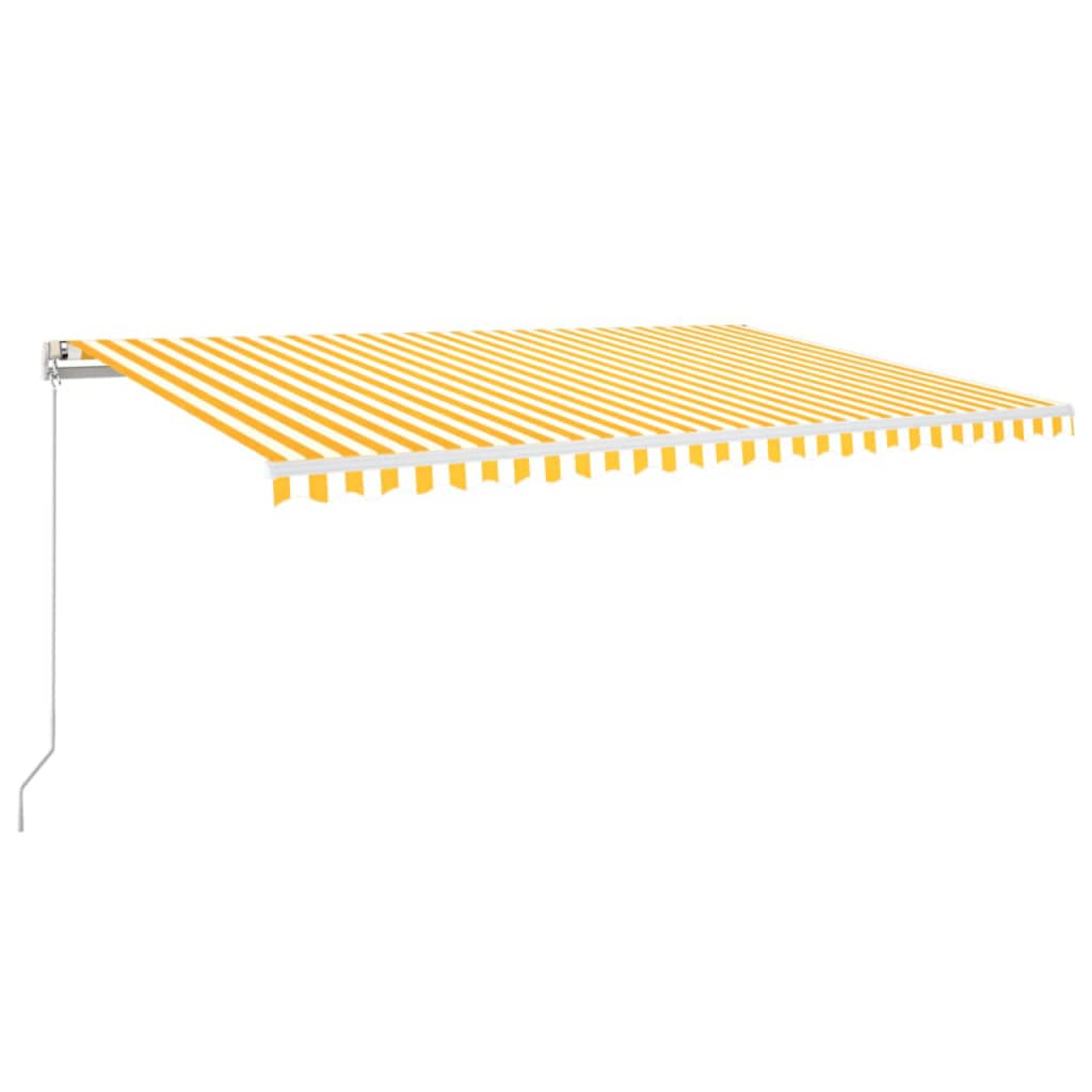 Automatisk Uttrekkbar Markise 500X350 Cm Gul Og Hvit