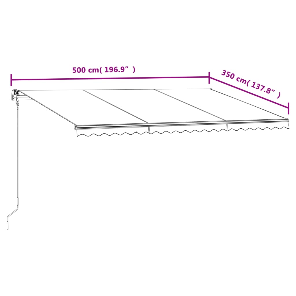 Automatisk Uttrekkbar Markise 500X350 Cm Gul Og Hvit