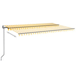 Automatisk Uttrekkbar Markise 500X300 Cm Gul Og Hvit