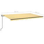 Automatisk Uttrekkbar Markise 500X300 Cm Gul Og Hvit