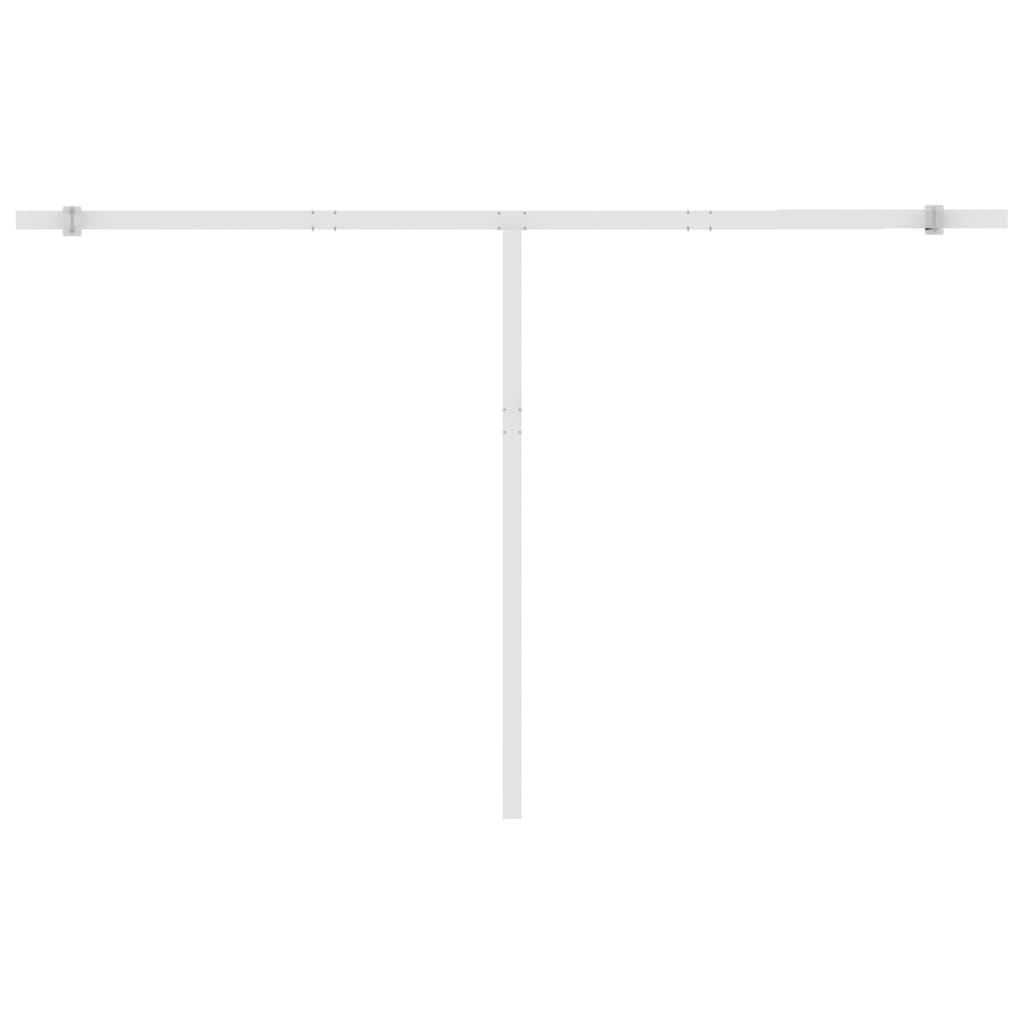 Manuell Uttrekkbar Markise Med Led 450X300 Cm Gul Og Hvit