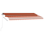 Manuell Uttrekkbar Markise Med Led 450X300 Cm Oransje Og Brun