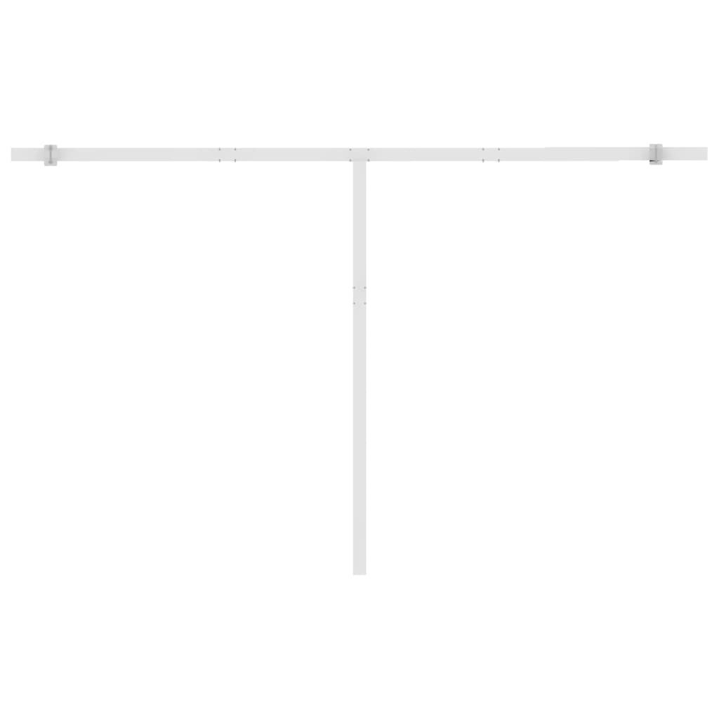 Manuell Uttrekkbar Markise Med Led 450X300 Cm Oransje Og Brun