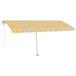 Automatisk Markise Med Vindsensor Og Led 500X300 Cm Gul/Hvit