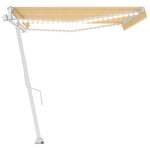 Automatisk Markise Med Vindsensor Og Led 500X300 Cm Gul/Hvit