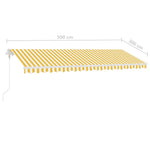 Automatisk Markise Med Vindsensor Og Led 500X300 Cm Gul/Hvit