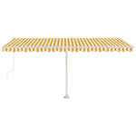 Automatisk Markise Med Vindsensor Og Led 500X350 Cm Gul/Hvit