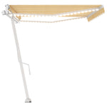 Automatisk Markise Med Vindsensor Og Led 500X350 Cm Gul/Hvit